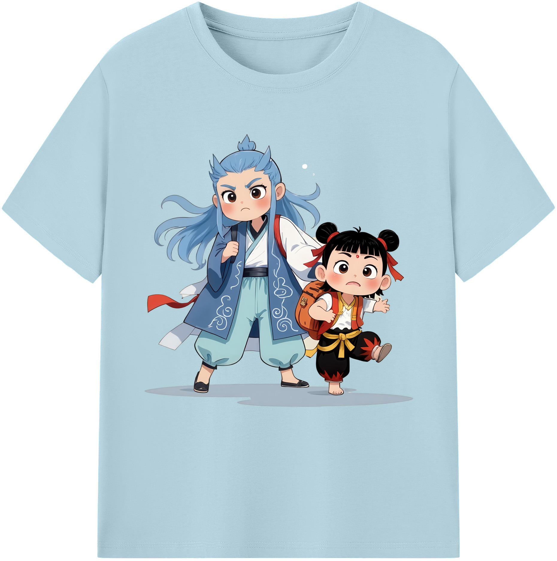 （画像用） Ne Zha 2 ナタ 魔童の大暴れ 綿100％半袖Tシャツ（フロントプリント）